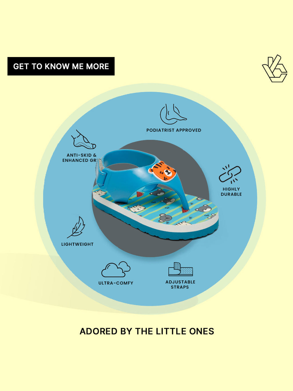 Premium Tiger Candy Flip-flops -  Sky Blue (Boys)